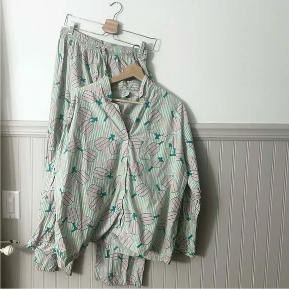 8 Oak Lane Women’s Large Pickleball Pajama Set 100% Cotton - Picture 2 of 7